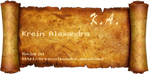 Krein Alexandra névjegykártya